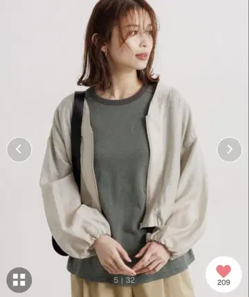 스튜디오 클립 시어 V 넥 블루종 라이트 그레이