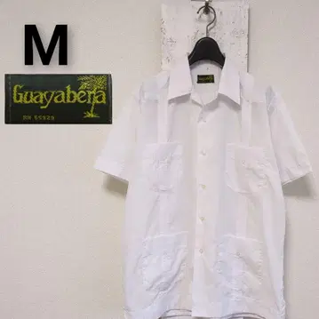 구제 의류 Guayabera 가이아베라 쿠바 셔츠 멕시코 화이트 M