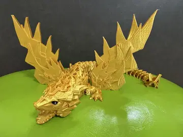 골드 드래곤 피규어 3D 프린트 날개 개폐 가능 컬렉션