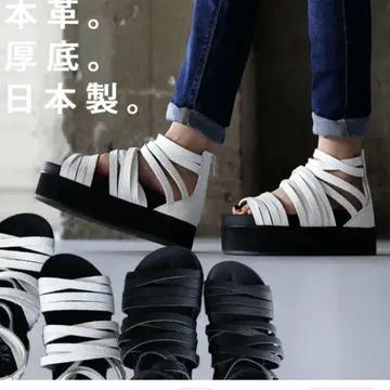 antiqua 안티카 새상품 천연 가죽 글래디에이터 통굽 샌들