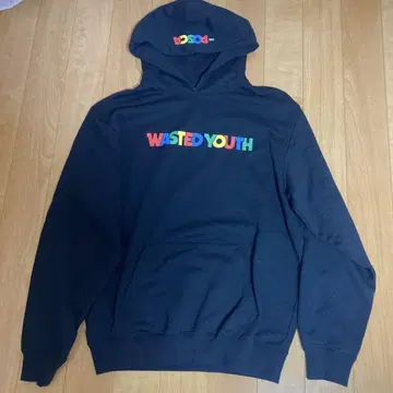 WASTED YOUTH 블랙 후드티 posca 콜라보