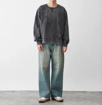 B.C STOCK 13oz 와이드 스트레이트 데님 팬츠 클리어 블루