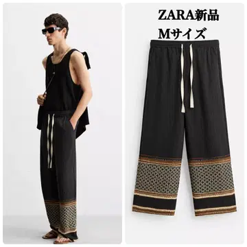 ZARA 릴랙스 핏 컬러 블록 팬츠 M 택 포함 새상품