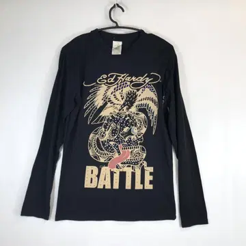 에드 하디 Ed Hardy 롱 T 긴팔 티셔츠 블랙 XL 사이즈