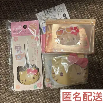 일광화상 키티 속눈썹 케이스 스트랩 포함 잡화 케이스 플랫 파우치