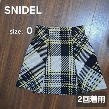 SNIDEL 로빙 체크 미니 스커트 BEG S