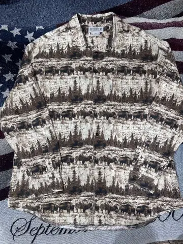 OUTFITTERS 풍경 무늬 긴팔 셔츠 2XL-T
