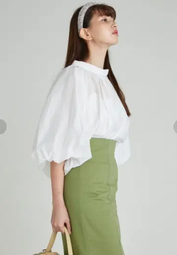 SNIDEL 하이 웨스트 헴 플레어 스커트 그린 size0 0872
