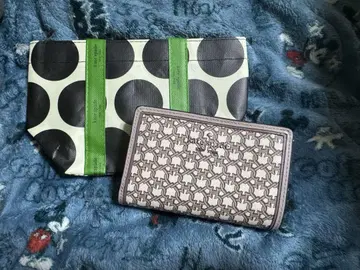 Kate Spade 이중 접이식 지갑 베이지 브라운