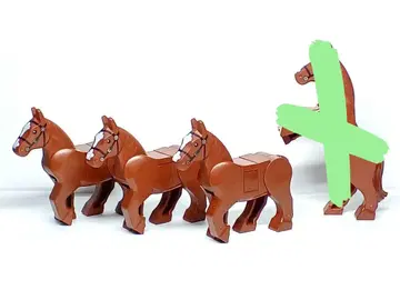 레고 관절 가동 신 타입 브라운 말 3마리 미니 피규어