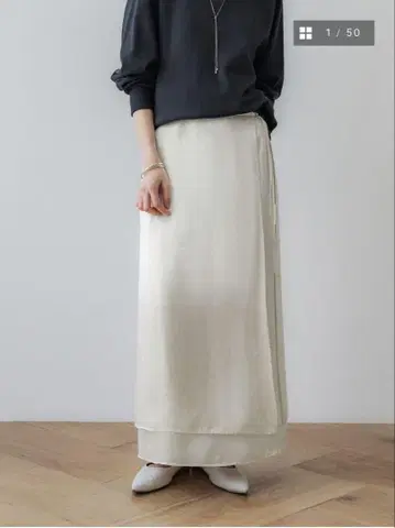 crewre 랩 레이어드 I 라인 스커트 size1