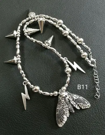 데스모스 목걸이 B11 스컬 나방 스파이크 목걸이 썬더 목걸이