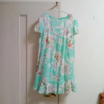 TUNIC 카모이 요코 장미 장미 무늬 반팔 프렌치 튜닉
