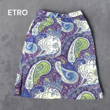 ETRO 에트로 페이즐리 무늬 스트레치 사이드 슬릿 스커트 타이트