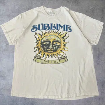 Sublime 선 프린트 티셔츠 크림색