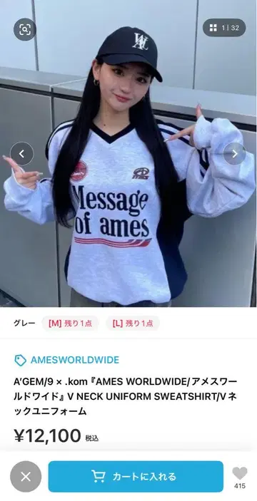 AMES WORLDWIDE 트레이닝복
