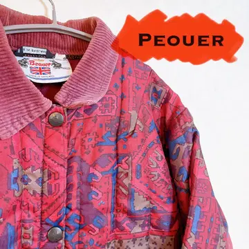 Peouer 기하학 패턴 빨간색 자켓