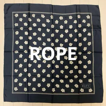 새상품급 ROPE 로페 실크 스카프 대형 올 패턴 꽃무늬 블랙