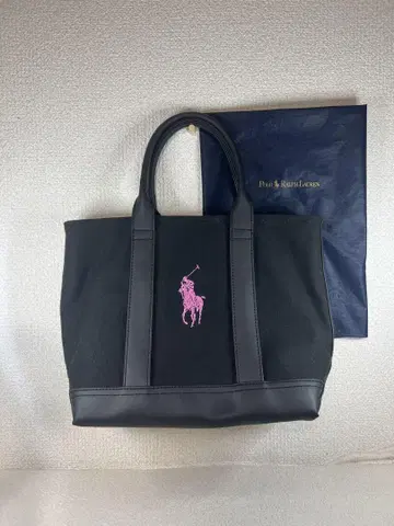 폴로 랄프 로렌 토트백 블랙/핑크