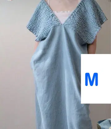 시마무라 데님 셔링 원피스 색스 M 사이즈