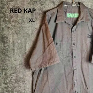 RED KAP 워크 셔츠 XL 해외 수입 반팔 기업 로고 자수 빅 루즈