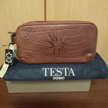 미사용 새상품 TESTA 브라운 가죽 클러치백