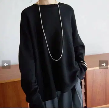 SLOBE IENA 코튼 더블 페이스 풀오버 블랙