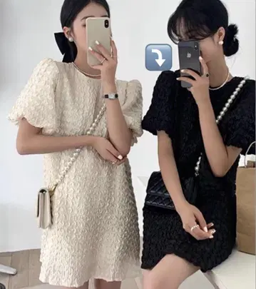 munir 펄 무늬 미니 원피스