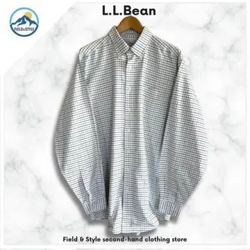 L.L.Bean 체크 무늬 버튼 다운 셔츠 긴팔 코튼 셔츠