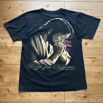 00s Y2k jesus 예수 양면 프린트 그래픽 티셔츠