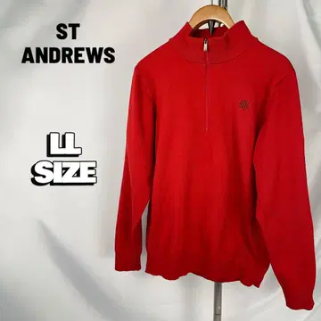 ST ANDREWS 빨간색 하프 지퍼 스웨터 LL 사이즈 새상품급