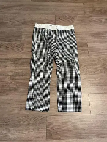 S Max Mara 깅엄 체크 캐주얼 팬츠 36