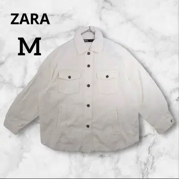 ZARA 자라 화이트 셔츠 자켓 M 코듀로이 세련된 돌려입기