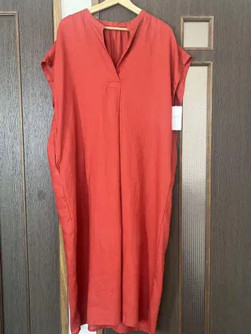 저널 스탠다드 레드 반팔 셔츠 원피스 롱