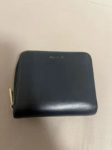 아니아 스베 블랙 가죽 접이식 지갑