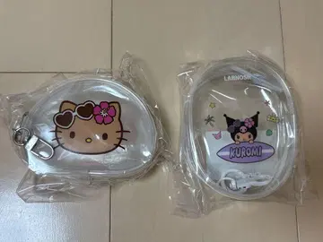 한국 올리브영 산리오 일광화상 키티 쿠로미 클리어 파우치 키링