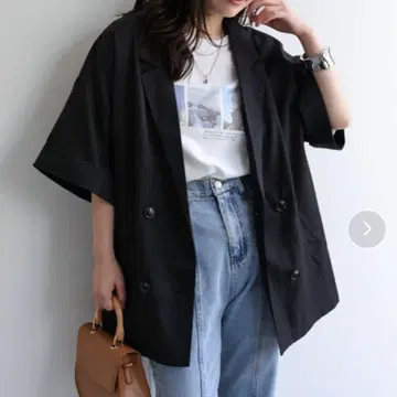 ap retro 린넨 터치 하프 슬리브 자켓