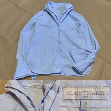 아란 피가레 ALAIN FIGARET 셔츠 스카이블루 긴팔 여성용