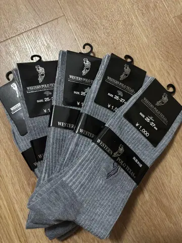 WESTERN POLO TEXAS 그레이 삭스 25-27cm 5켤레 세트