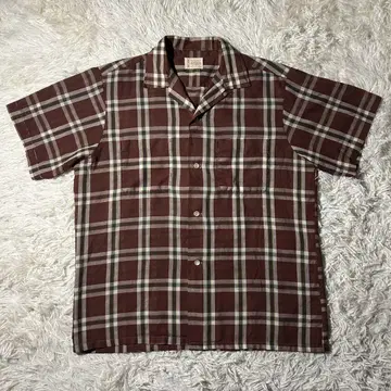 60s VINTAGE TOWN CRAFT 오픈 카라 체크 오픈 칼라