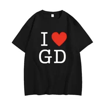 I LOVE GD 로고 티셔츠 블랙 지용 응원 티셔츠 G-Dragon