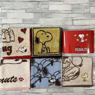 A 스누피 타월 손수건 5장 세트 SNOOPY PEANUTS