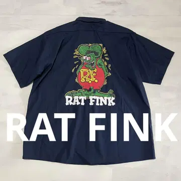 빈티지 cintas RAT FINK 랫 핀크 반팔 워크 셔츠