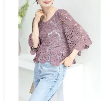 크로셰 뜨개질 상의
