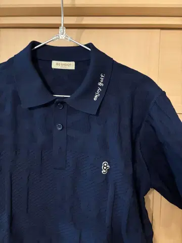 8gshoot LOGO JACQUARD KNIT POLO 네이비