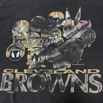 90년대 루니 빈티지 티셔츠 NFL 사양 오니 페이드 보로 데미지