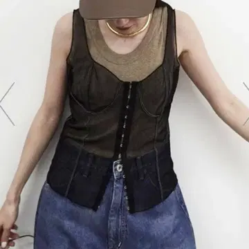 ESTHE 튤 탱크탑 뷔스티에