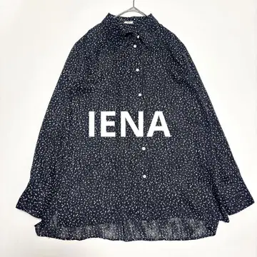 IENA 2021년 모델 디자인 도트 셔츠 블라우스 세탁 가능 블랙