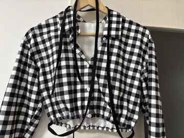 다리치 깅엄 체크 숏 셔츠