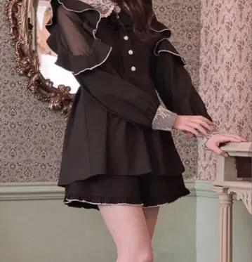 ROJITA 로지타 셋업 프릴 레이스 블랙